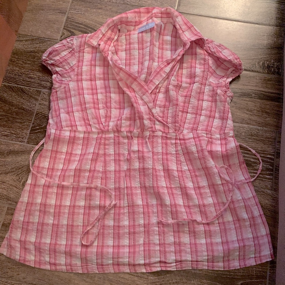 Plaid Maternity Top